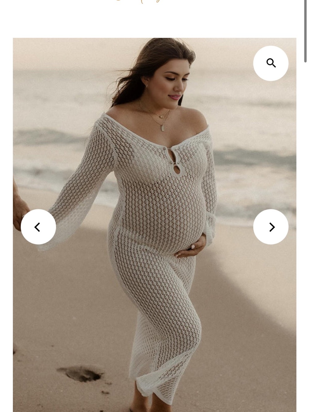 Off-Shoulder Crochet Maxi Dress - White Maternity Cover-Up